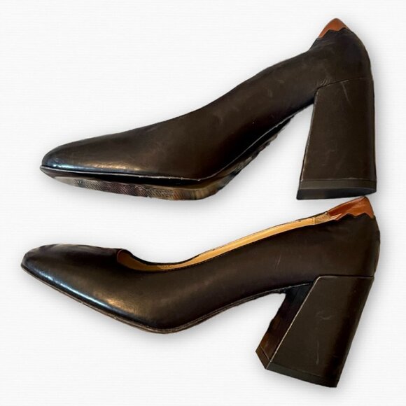 SYLVEN NEW YORK Kit Block Heel Pump In Black  Size 37.5 - Picture 5 of 9